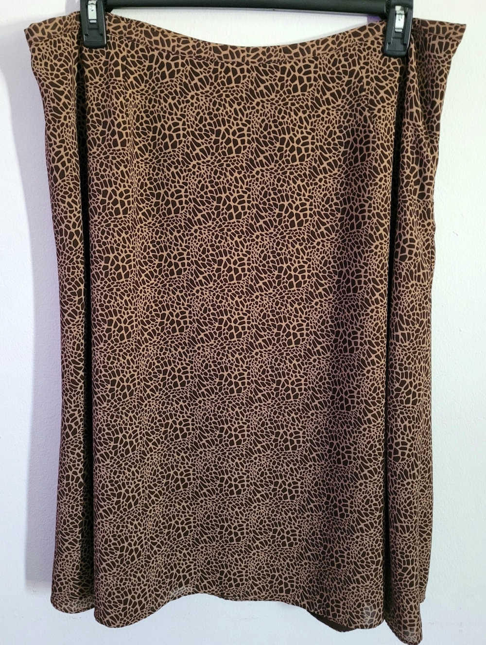 Liz Claiborne Brown and Black Printed A-Line Skirt
